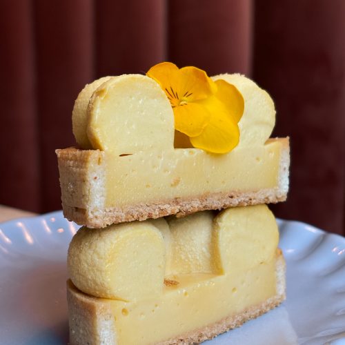 żółta monoporcja z kwiatkiem